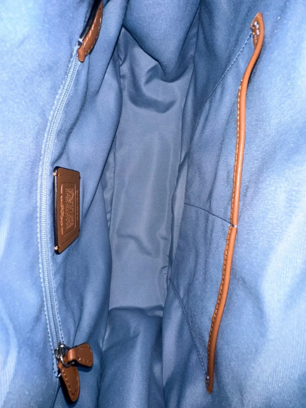 Coach Harley Signature Denim Jacquard Navy Leather Large Hobo